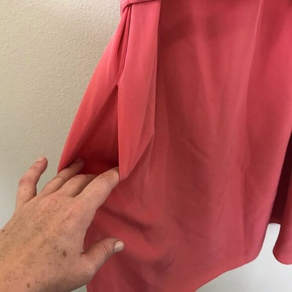 Dana‎ Maxx Women's 100% Silk Pink Tie-Belt Mini Dress Cutouts Barbie Core Size 2 - Picture 6 of 12